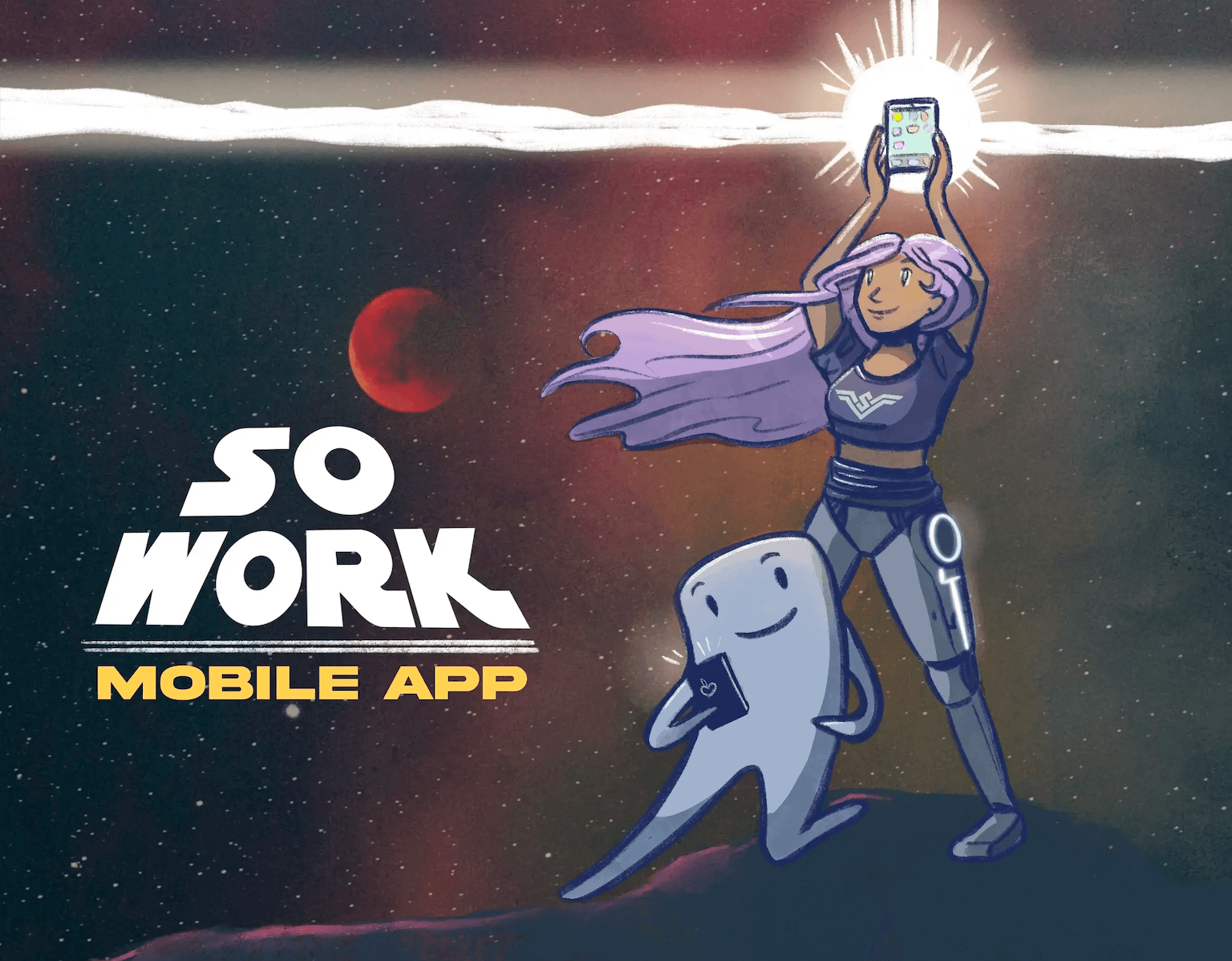 Sophia Bot and Shocky from SoWork working remotely in Space